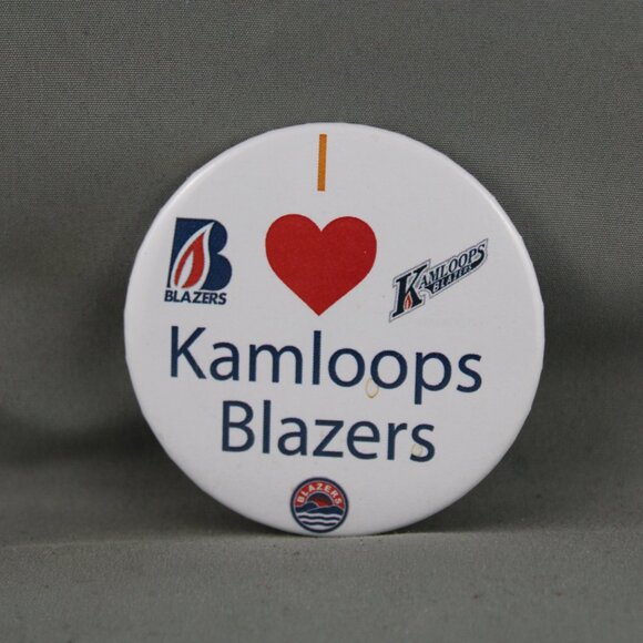 Kamloop Blazers Pin - I Heart Kamloops Blazers - Celluloid Pin - Picture 3 of 3